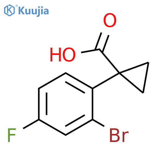 1-(2-bromo-4-fluorophenyl)cyclopropane-1-carboxylic acid structure