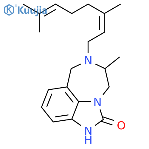 6-[(2E)-3,7-dimethylocta-2,6-dien-1-yl]-5-methyl-4,5,6,7-tetrahydroimidazo[4,5,1-jk][1,4]benzodiazepin-2(1H)-one structure
