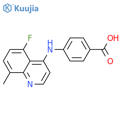 4-((5-Fluoro-8-methylquinolin-4-yl)amino)benzoic acid structure