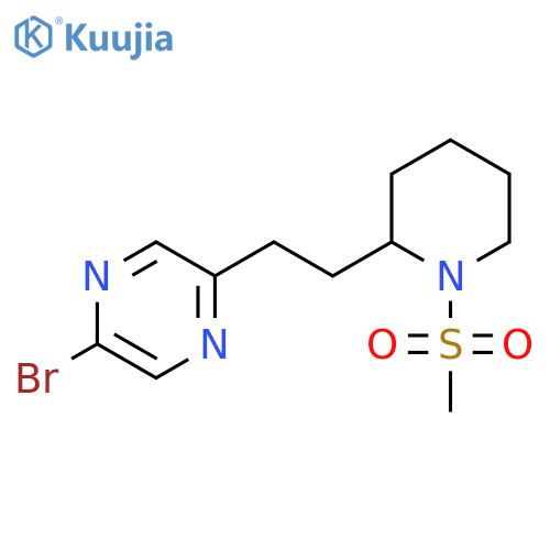 2-Bromo-5-(2-(1-(methylsulfonyl)piperidin-2-yl)ethyl)pyrazine structure