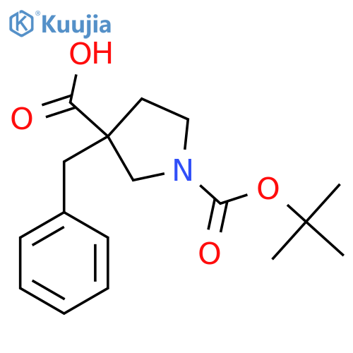 3-benzyl-1-(tert-butoxy)carbonylpyrrolidine-3-carboxylic acid structure
