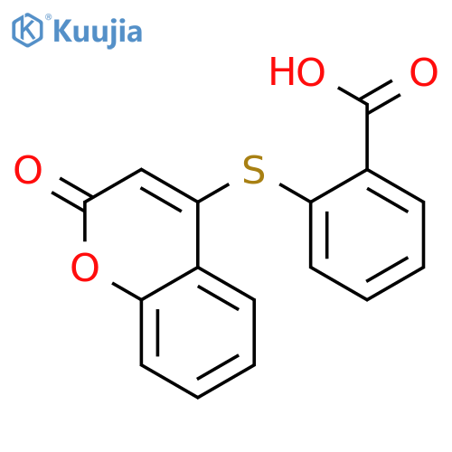 Benzoic acid, 2-[(2-oxo-2H-1-benzopyran-4-yl)thio]- structure