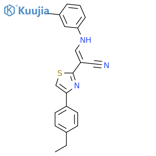 (2E)-2-4-(4-ethylphenyl)-1,3-thiazol-2-yl-3-(3-methylphenyl)aminoprop-2-enenitrile structure