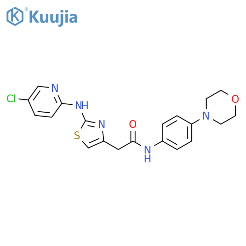 2-{2-(5-chloropyridin-2-yl)amino-1,3-thiazol-4-yl}-N-4-(morpholin-4-yl)phenylacetamide structure