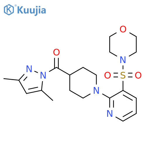 (3,5-dimethyl-1H-pyrazol-1-yl){1-[3-(morpholin-4-ylsulfonyl)pyridin-2-yl]piperidin-4-yl}methanone structure