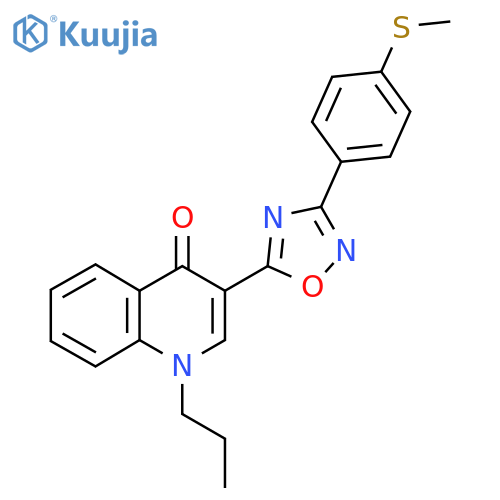 3-{3-4-(methylsulfanyl)phenyl-1,2,4-oxadiazol-5-yl}-1-propyl-1,4-dihydroquinolin-4-one structure