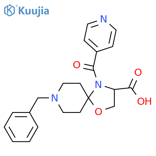 8-Benzyl-4-(pyridine-4-carbonyl)-1-oxa-4,8-diazaspiro[4.5]decane-3-carboxylic acid structure
