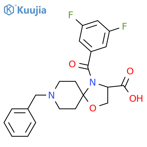 8-Benzyl-4-(3,5-difluorobenzoyl)-1-oxa-4,8-diazaspiro[4.5]decane-3-carboxylic acid structure