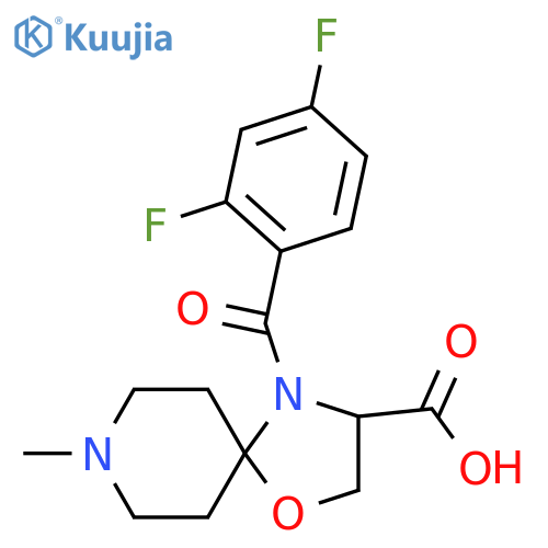 4-(2,4-Difluorobenzoyl)-8-methyl-1-oxa-4,8-diazaspiro[4.5]decane-3-carboxylic acid structure