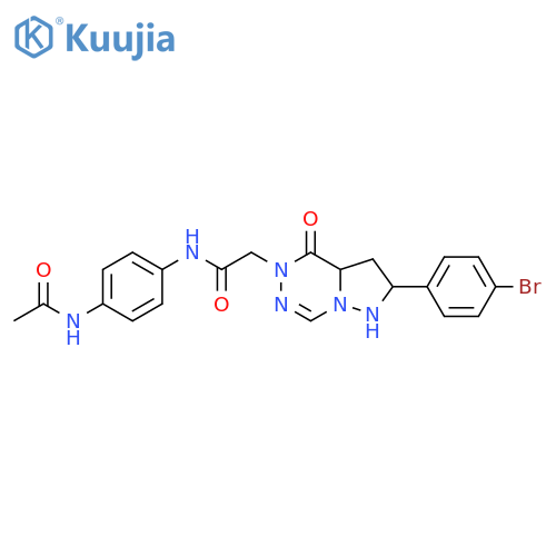 2-[2-(4-bromophenyl)-4-oxo-4H,5H-pyrazolo[1,5-d][1,2,4]triazin-5-yl]-N-(4-acetamidophenyl)acetamide structure