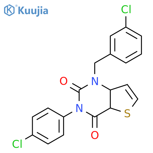 3-(4-chlorophenyl)-1-[(3-chlorophenyl)methyl]-1H,2H,3H,4H-thieno[3,2-d]pyrimidine-2,4-dione structure