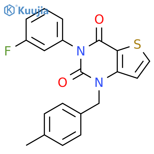 3-(3-fluorophenyl)-1-[(4-methylphenyl)methyl]-1H,2H,3H,4H-thieno[3,2-d]pyrimidine-2,4-dione structure