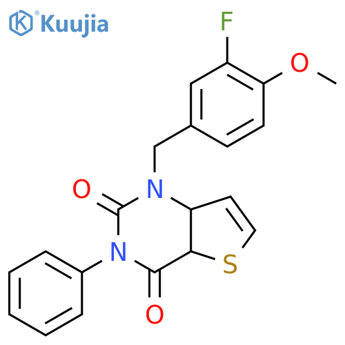1-[(3-fluoro-4-methoxyphenyl)methyl]-3-phenyl-1H,2H,3H,4H-thieno[3,2-d]pyrimidine-2,4-dione structure