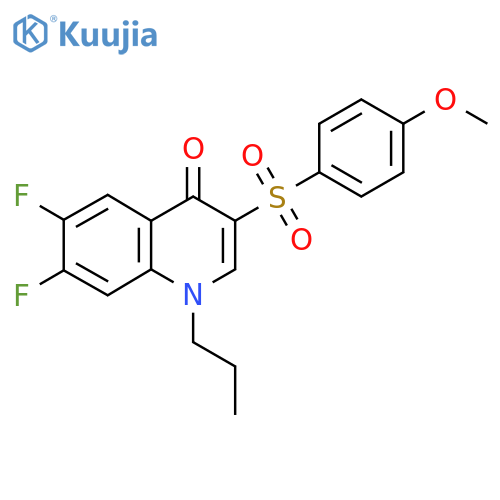 6,7-difluoro-3-(4-methoxybenzenesulfonyl)-1-propyl-1,4-dihydroquinolin-4-one structure