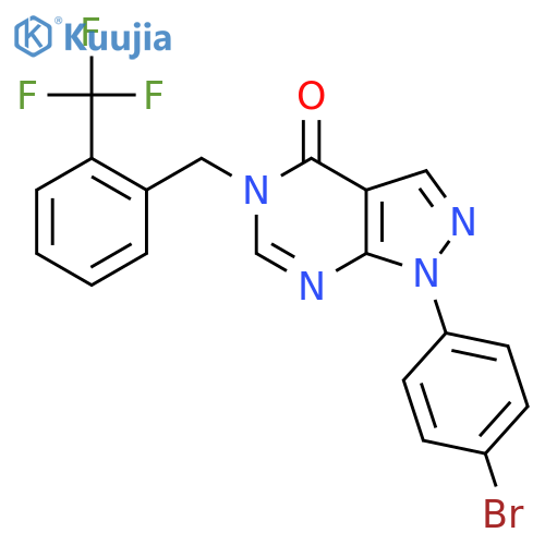 1-(4-bromophenyl)-5-{[2-(trifluoromethyl)phenyl]methyl}-1H,4H,5H-pyrazolo[3,4-d]pyrimidin-4-one structure