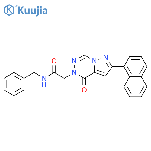 N-benzyl-2-[2-(naphthalen-1-yl)-4-oxo-4H,5H-pyrazolo[1,5-d][1,2,4]triazin-5-yl]acetamide structure