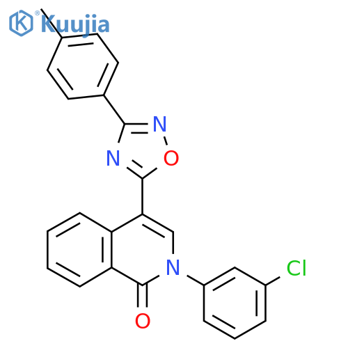 2-(3-chlorophenyl)-4-[3-(4-methylphenyl)-1,2,4-oxadiazol-5-yl]-1,2-dihydroisoquinolin-1-one structure