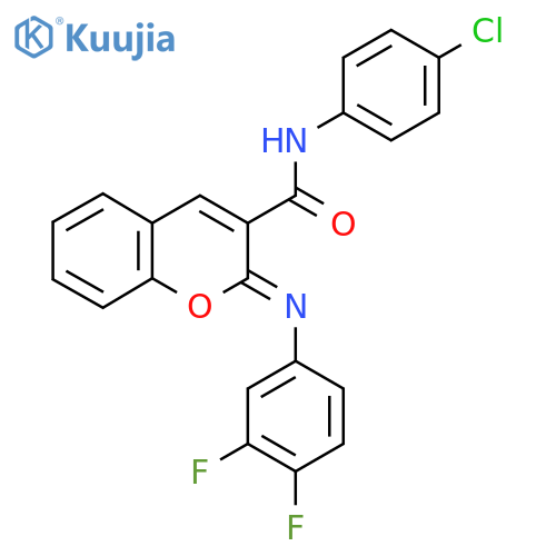 (2Z)-N-(4-chlorophenyl)-2-[(3,4-difluorophenyl)imino]-2H-chromene-3-carboxamide structure