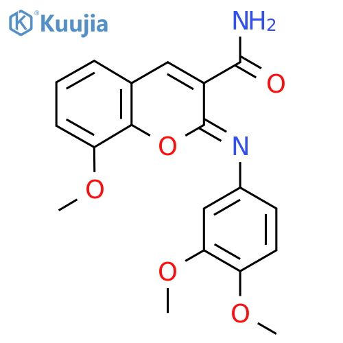 (2Z)-2-[(3,4-dimethoxyphenyl)imino]-8-methoxy-2H-chromene-3-carboxamide structure