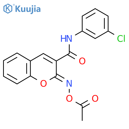 (2Z)-3-(3-chlorophenyl)carbamoyl-2H-chromen-2-ylideneamino acetate structure