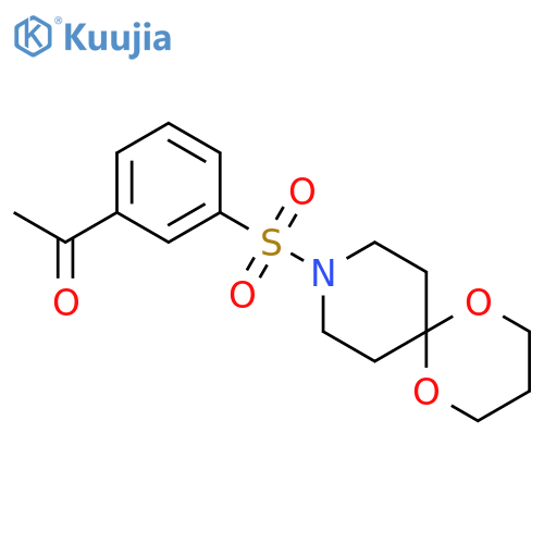 1-(3-{1,5-dioxa-9-azaspiro5.5undecane-9-sulfonyl}phenyl)ethan-1-one structure