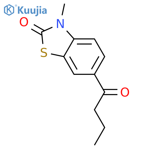 2(3H)-Benzothiazolone, 3-methyl-6-(1-oxobutyl)- structure