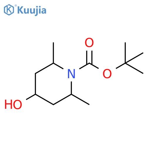 tert-butyl 4-hydroxy-2,6-dimethylpiperidine-1-carboxylate structure