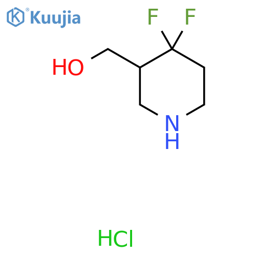 (4,4-Difluoropiperidin-3-yl)methanol hydrochloride structure