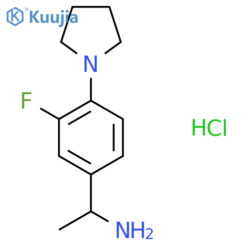 1-(3-Fluoro-4-pyrrolidin-1-ylphenyl)ethanamine;hydrochloride structure