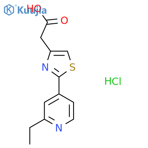 2-(2-Ethylpyridin-4-yl)-1,3-thiazol-4-yl-acetic Acid Hydrochloride structure