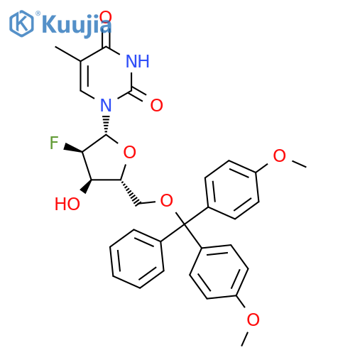 2'-Deoxy-5'-O-DMT-2'-fluoro-5-methyluridine structure