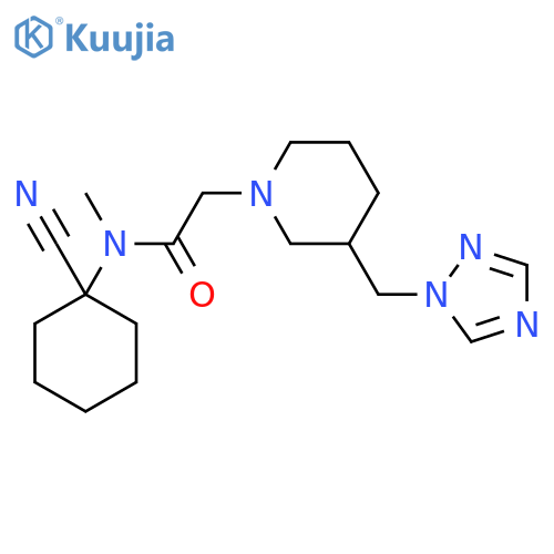 N-(1-cyanocyclohexyl)-N-methyl-2-{3-[(1H-1,2,4-triazol-1-yl)methyl]piperidin-1-yl}acetamide structure