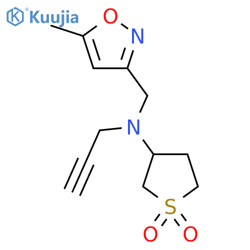 3-{(5-methyl-1,2-oxazol-3-yl)methyl(prop-2-yn-1-yl)amino}-1lambda6-thiolane-1,1-dione structure