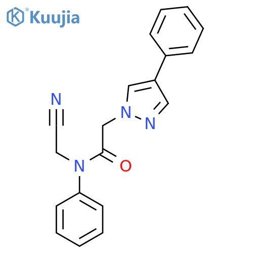N-(cyanomethyl)-N-phenyl-2-(4-phenyl-1H-pyrazol-1-yl)acetamide structure