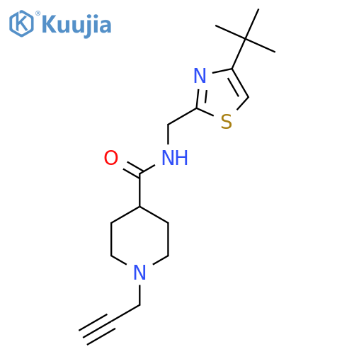 N-[(4-tert-butyl-1,3-thiazol-2-yl)methyl]-1-(prop-2-yn-1-yl)piperidine-4-carboxamide structure