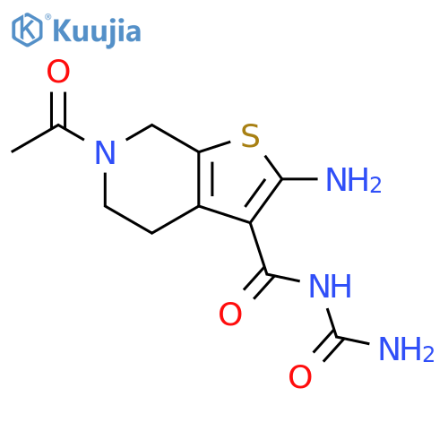 {6-acetyl-2-amino-4H,5H,6H,7H-thieno[2,3-c]pyridine-3-carbonyl}urea structure