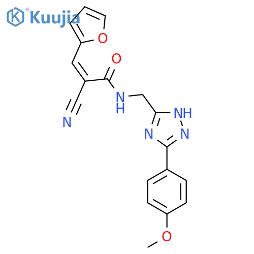 2-cyano-3-(furan-2-yl)-N-{[5-(4-methoxyphenyl)-1H-1,2,4-triazol-3-yl]methyl}prop-2-enamide structure