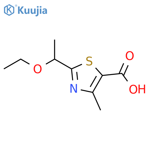 2-(1-ethoxyethyl)-4-methyl-1,3-thiazole-5-carboxylic acid structure