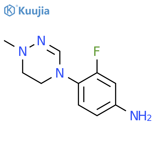 3-fluoro-4-(1-methyl-1,4,5,6-tetrahydro-1,2,4-triazin-4-yl)aniline structure