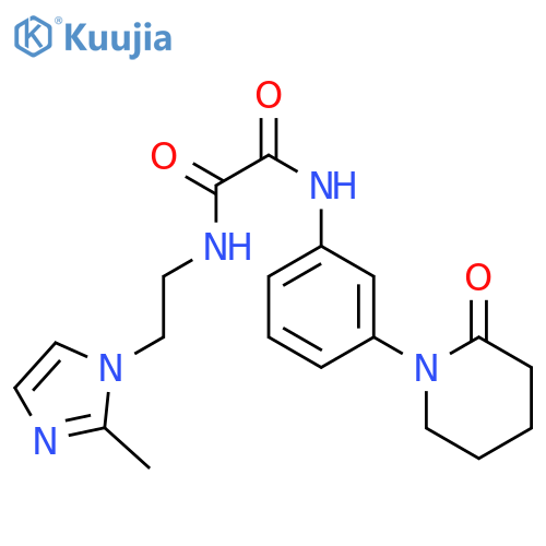 N-2-(2-methyl-1H-imidazol-1-yl)ethyl-N'-3-(2-oxopiperidin-1-yl)phenylethanediamide structure