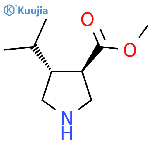 trans (+/-) 4-Isopropylpyrrolidine-3-carboxylic acid methyl ester structure