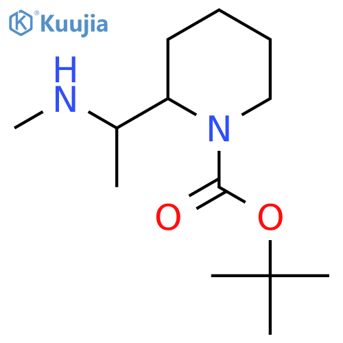 tert-butyl 2-[1-(methylamino)ethyl]piperidine-1-carboxylate structure