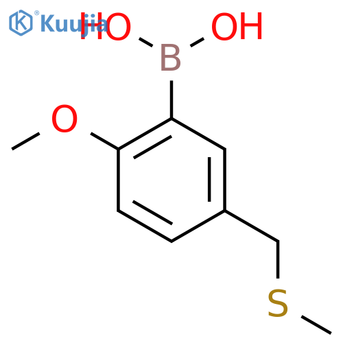 Boronic acid, B-[2-methoxy-5-[(methylthio)methyl]phenyl]- structure