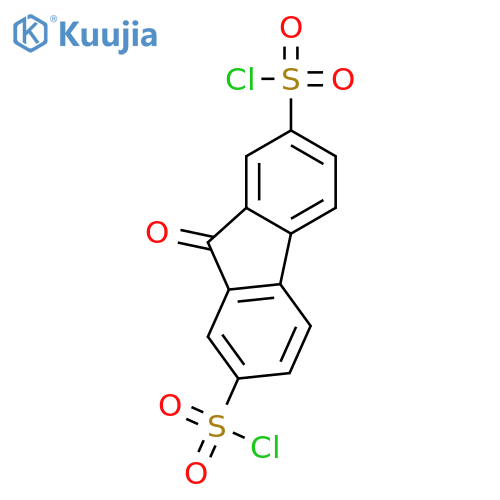 9H-Fluorene-2,7-disulfonyldichloride, 9-oxo- structure