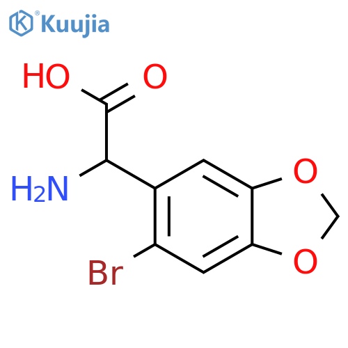 2-Amino-2-(6-bromo-1,3-dioxaindan-5-yl)acetic acid structure