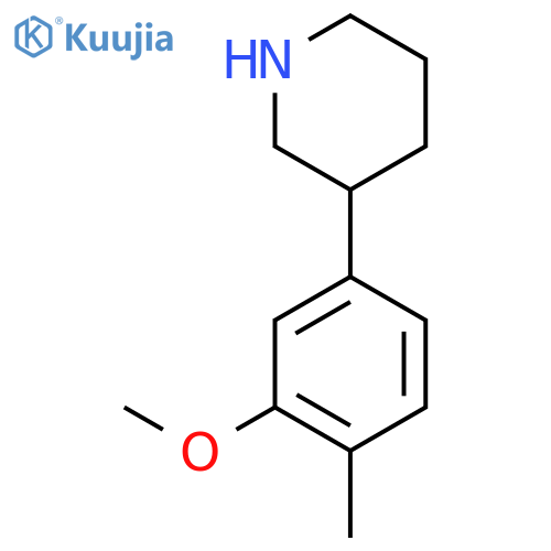 3-(3-methoxy-4-methylphenyl)piperidine structure