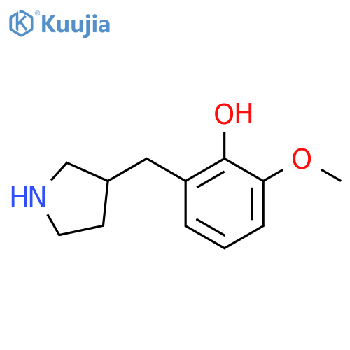 2-methoxy-6-(pyrrolidin-3-yl)methylphenol structure