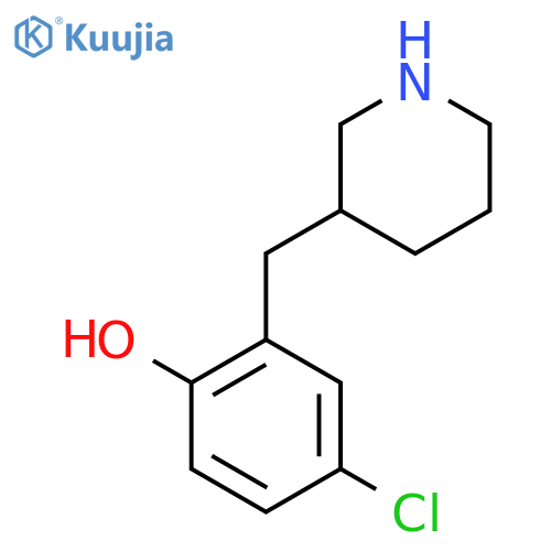4-chloro-2-(piperidin-3-yl)methylphenol structure