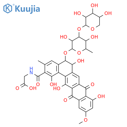 Glycine,N-[[5-[(6-deoxy-3-O-b-D-xylopyranosyl-b-D-galactopyranosyl)oxy]-5,6,8,13-tetrahydro-1,6,9,14-tetrahydroxy-11-methoxy-3-methyl-8,13-dioxobenzo[a]naphthacen-2-yl]carbonyl]-,(5S-trans)- (9CI) structure