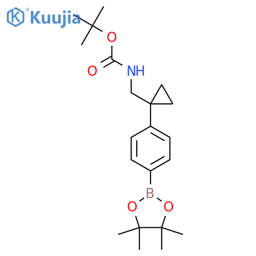 tert-butyl N-({1-[4-(tetramethyl-1,3,2-dioxaborolan-2-yl)phenyl]cyclopropyl}methyl)carbamate structure